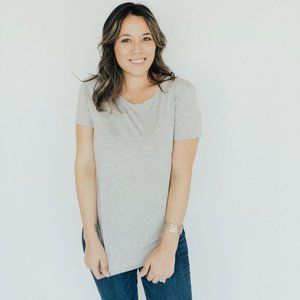 CJ's Favorite Scoop Tee, Heather Grey